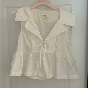 Anthropologie White Peplum Top